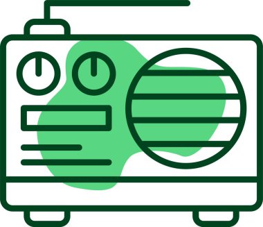  Radyo simgesi, vektör illüstrasyonu 