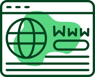  Web sitesi simgesi, vektör illüstrasyonu 