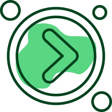  Navigasyon oku sağ simge, vektör illüstrasyonu  