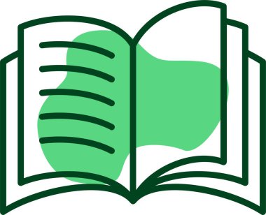 Kitap simgesi aç, vektör illüstrasyonu 