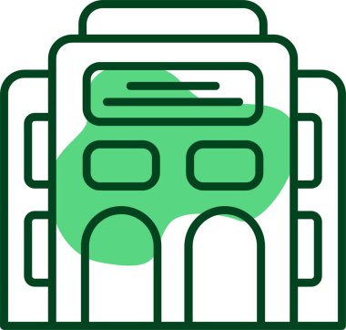  Kütüphane Binası kutsal kişilerin resmi, vektör çizim 