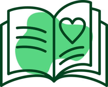 Kitap ithaf simgesi, vektör illüstrasyonu 