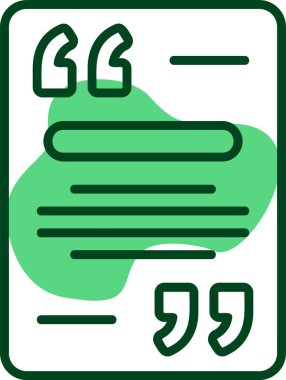 Edebiyat alıntı simgesi, vektör illüstrasyonu 