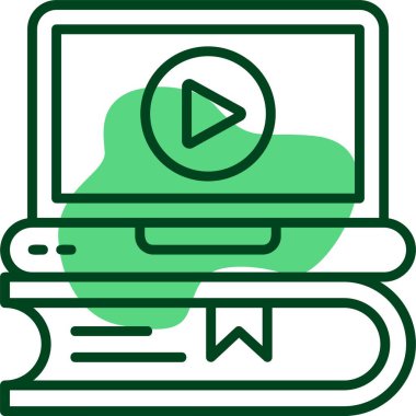 Öğretici Video simgesi, vektör illüstrasyonu 