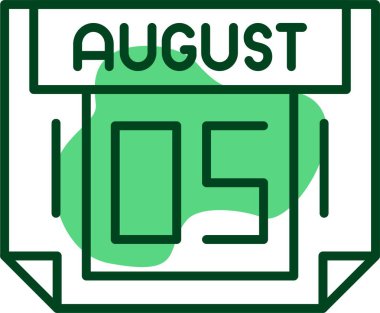 05 Ağustos takvim simgesi, vektör illüstrasyonu 