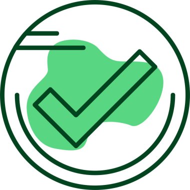 İşaretli daire simgesi, vektör illüstrasyonu 