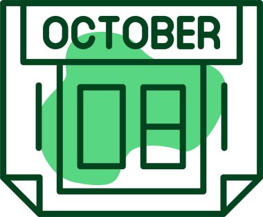 08 Ekim takvim simgesi, vektör illüstrasyonu 