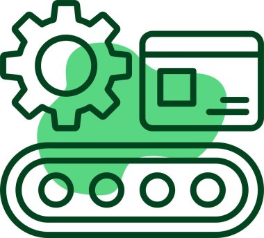  Fabrika Assembly Line web simgesi vektör illüstrasyonu