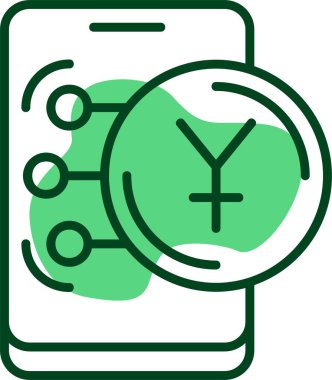Çin Yuan web simgesi vektör illüstrasyonu