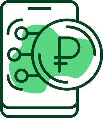 Rus Ruble web simgesi vektör illüstrasyonu