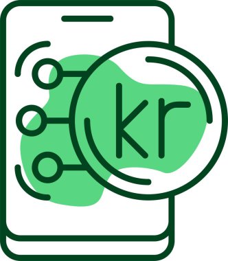Norveç Kronu web simgesi vektör illüstrasyonuName