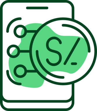 Peru Sol web simgesi vektör illüstrasyonu