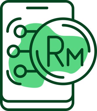 Malezya Ringgit web simgesi vektör illüstrasyonu