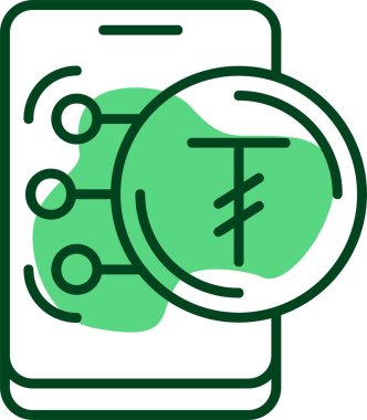 Moğol Tugrik ağ ikonu vektör illüstrasyonu