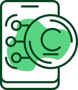 Kırgızistan Som Web simgesi vektör illüstrasyonu