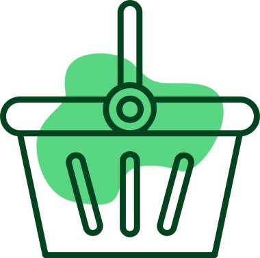 Alışveriş sepeti ikon vektör illüstrasyonu