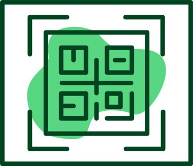 qr kod web simgesi vektör çizimi