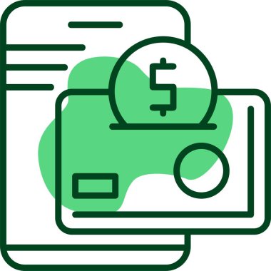 Dijital cüzdan web simgesi vektör çizimi