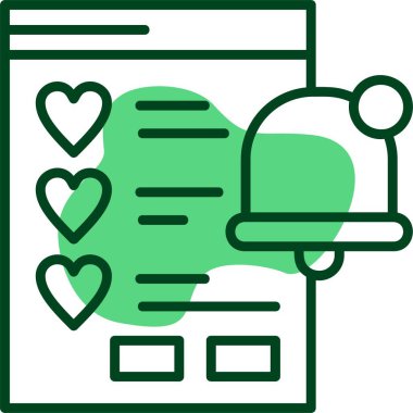 İstek Listesi Bildirimi Web simgesi vektör çizimi