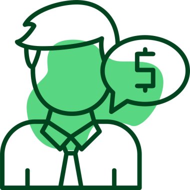 Finansal Danışman Web simgesi vektör illüstrasyonu