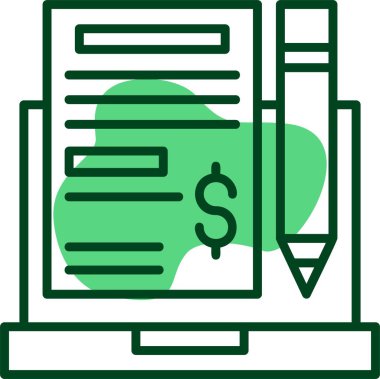 Proje Bütçe web simgesi vektör illüstrasyonu