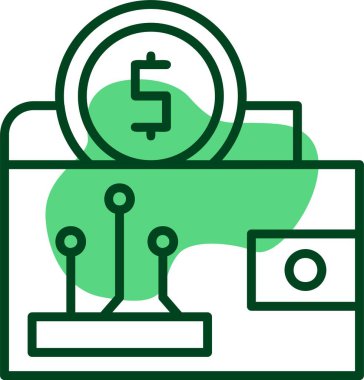  Dijital cüzdan web simgesi vektör çizimi