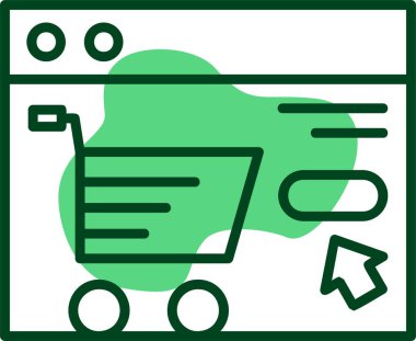 E-ticaret web simgesi vektör illüstrasyonu