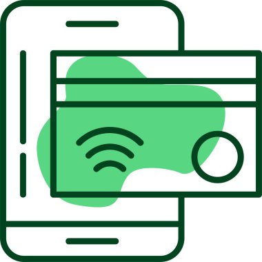 NFC ödeme web simgesi vektör çizimi