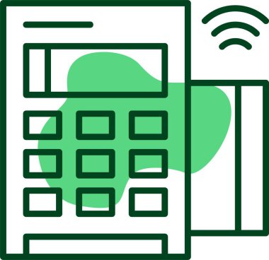 Kart okuyucu ağ simgesi vektör illüstrasyonu