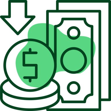 Deflasyon web simgesi vektör çizimi