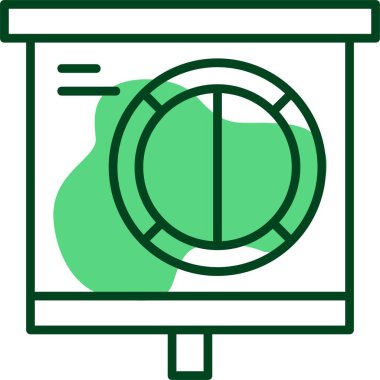 Yarım Pasta Çizelgesi Web ikonu vektör çizimi