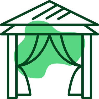 Plaj çadırı ağ ikonu vektör çizimi