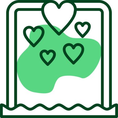 Plaj düğün web simgesi vektör illüstrasyonu