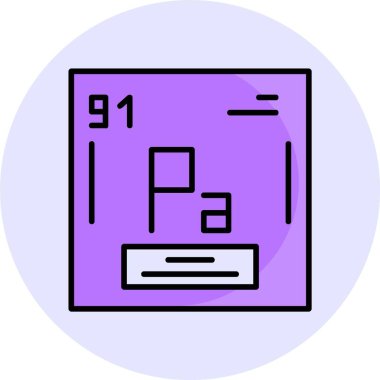 Protaktinyum ağ ikonu vektör çizimi