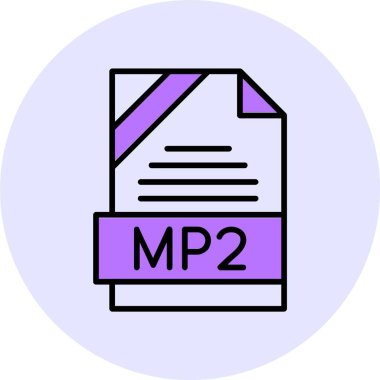 MP2 web simgesi vektör çizimi