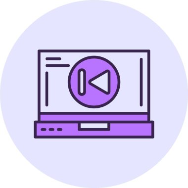 Geriye doğru ağ simgesi vektör illüstrasyonunu atla