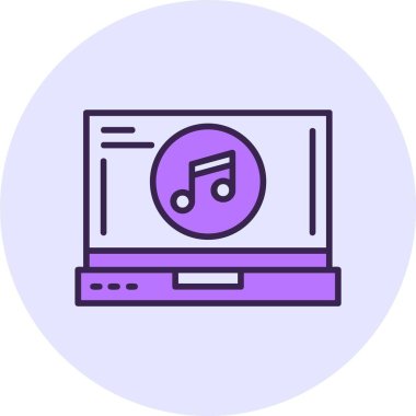 müzik web simgesi vektör illüstrasyonu