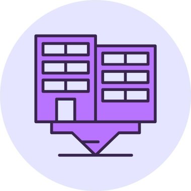 Ofis Konumu Web simgesi vektör illüstrasyonu