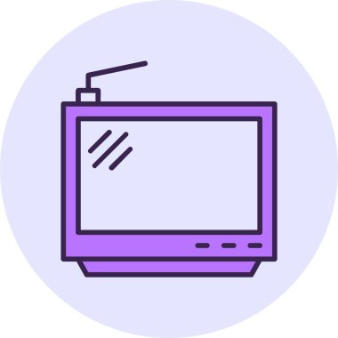 televizyon web simgesi vektör illüstrasyonu