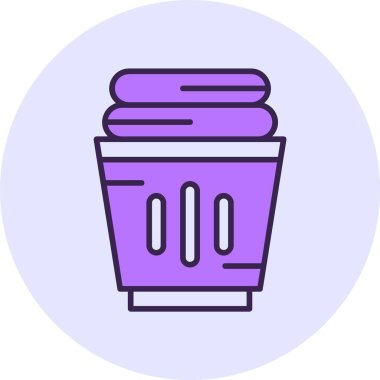 Laundry basket web icon vector illustration