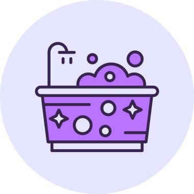 küvet ağ ikonu vektör illüstrasyonu