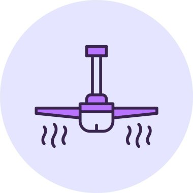 Tavan fan ağ simgesi vektör illüstrasyonu