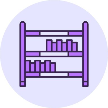 Kitaplık web simgesi, basit vektör illüstrasyonu