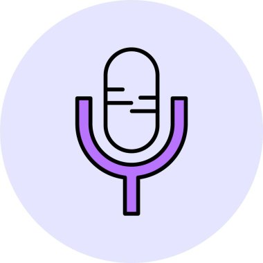 mikrofon web simgesi, basit vektör illüstrasyonu