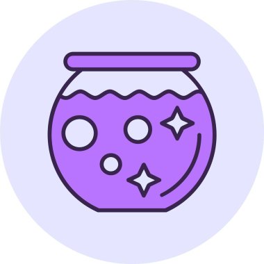 Fishbowl web simgesi, basit vektör illüstrasyonu