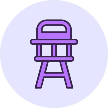 yüksek sandalye ikon vektör illüstrasyonu 