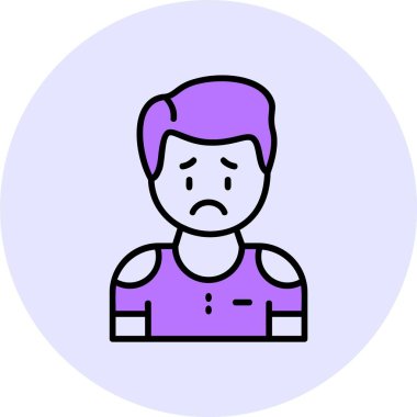 Kaygılanma web simgesi, basit vektör illüstrasyonu