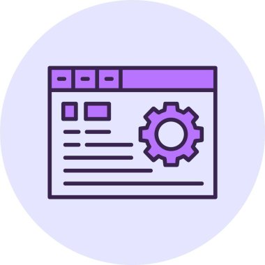 Web ayarı simgesi, vektör illüstrasyonu basit tasarım