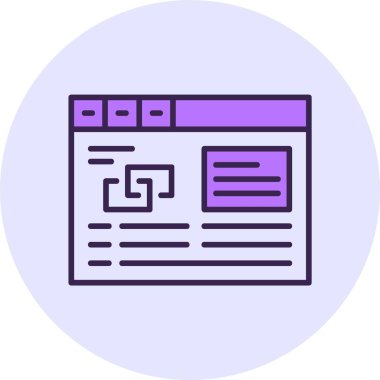 Bağlantı tarayıcısı. Web simgesi basit illüstrasyon