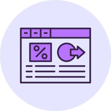 Çıkış oranı web simgesi, basit vektör illüstrasyonu